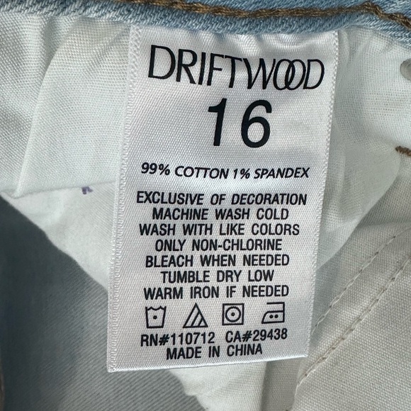 Driftwood Colette Stretch Denim Embroidered Daisy Cuff Crop Jeans Size 16 L27 - Picture 4 of 12